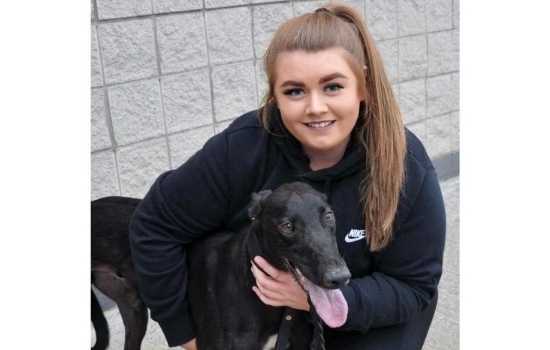 Debbie O'Rourke pictured with one of her greyhounds