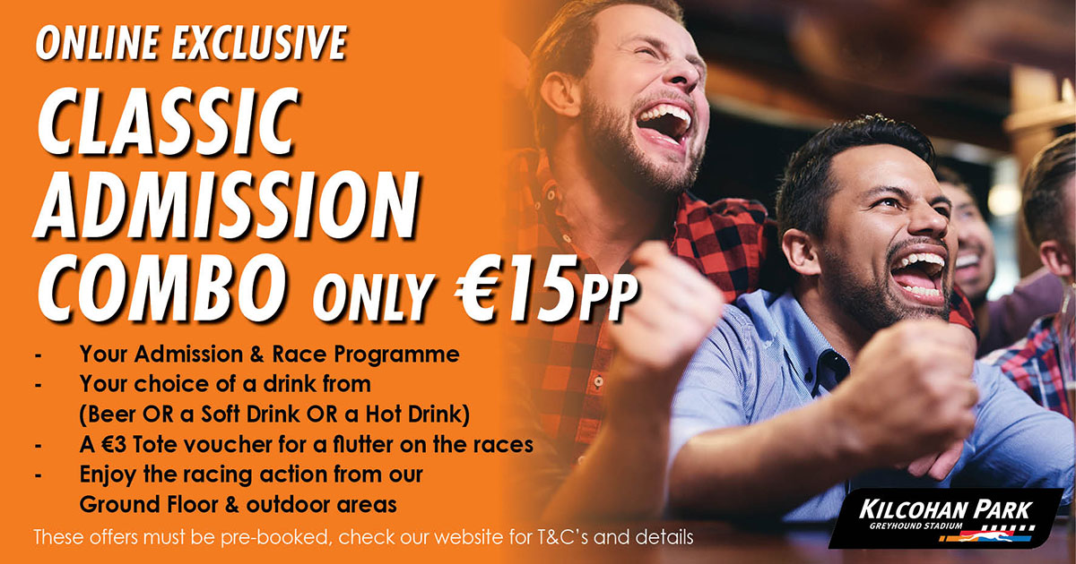Enjoy a great night out at the dogs in Waterford Kilcohan Park Greyhound Stadium